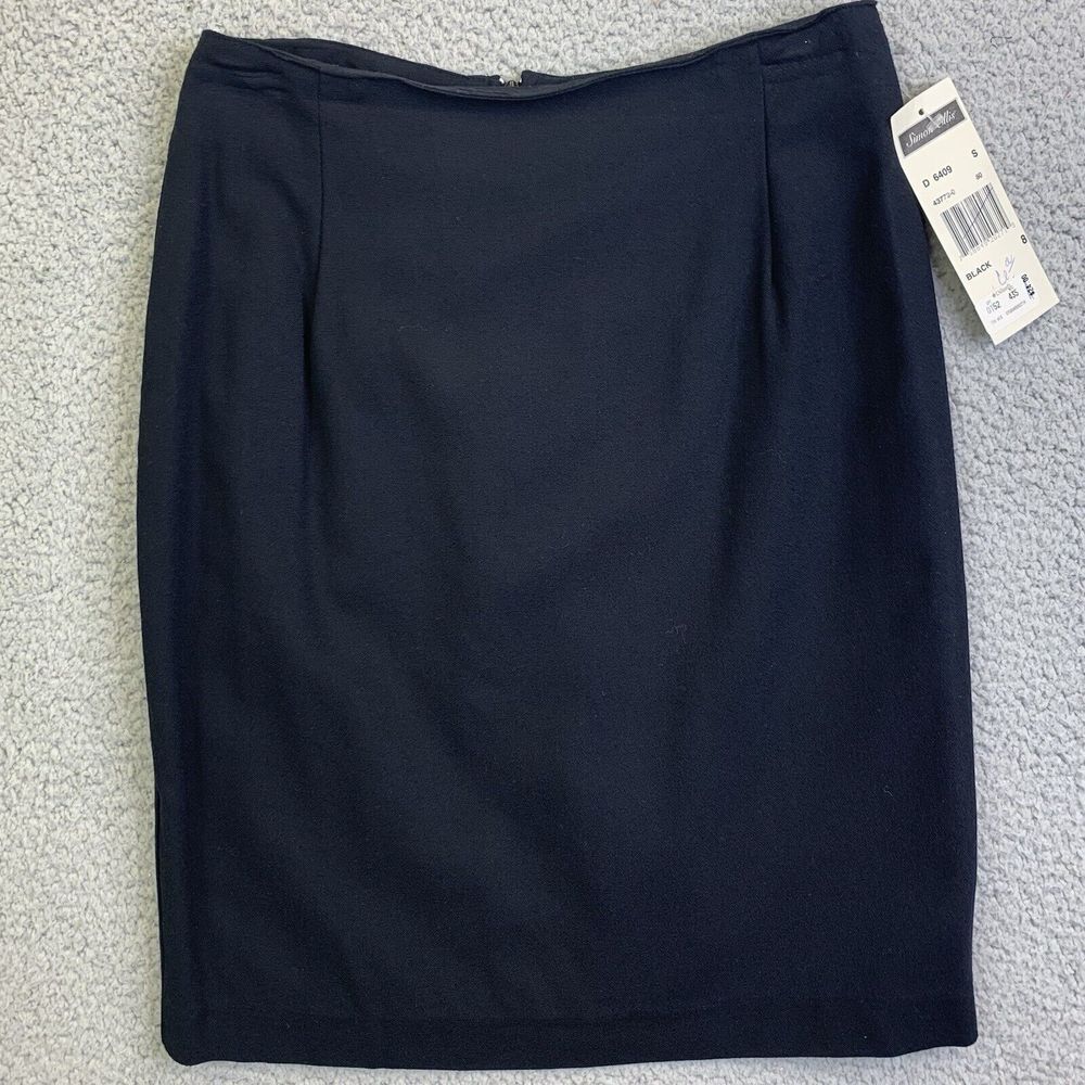 SIMON‎ ELLIS Womens A-Line Skirt Size 8 Black Lined NEW 21 in